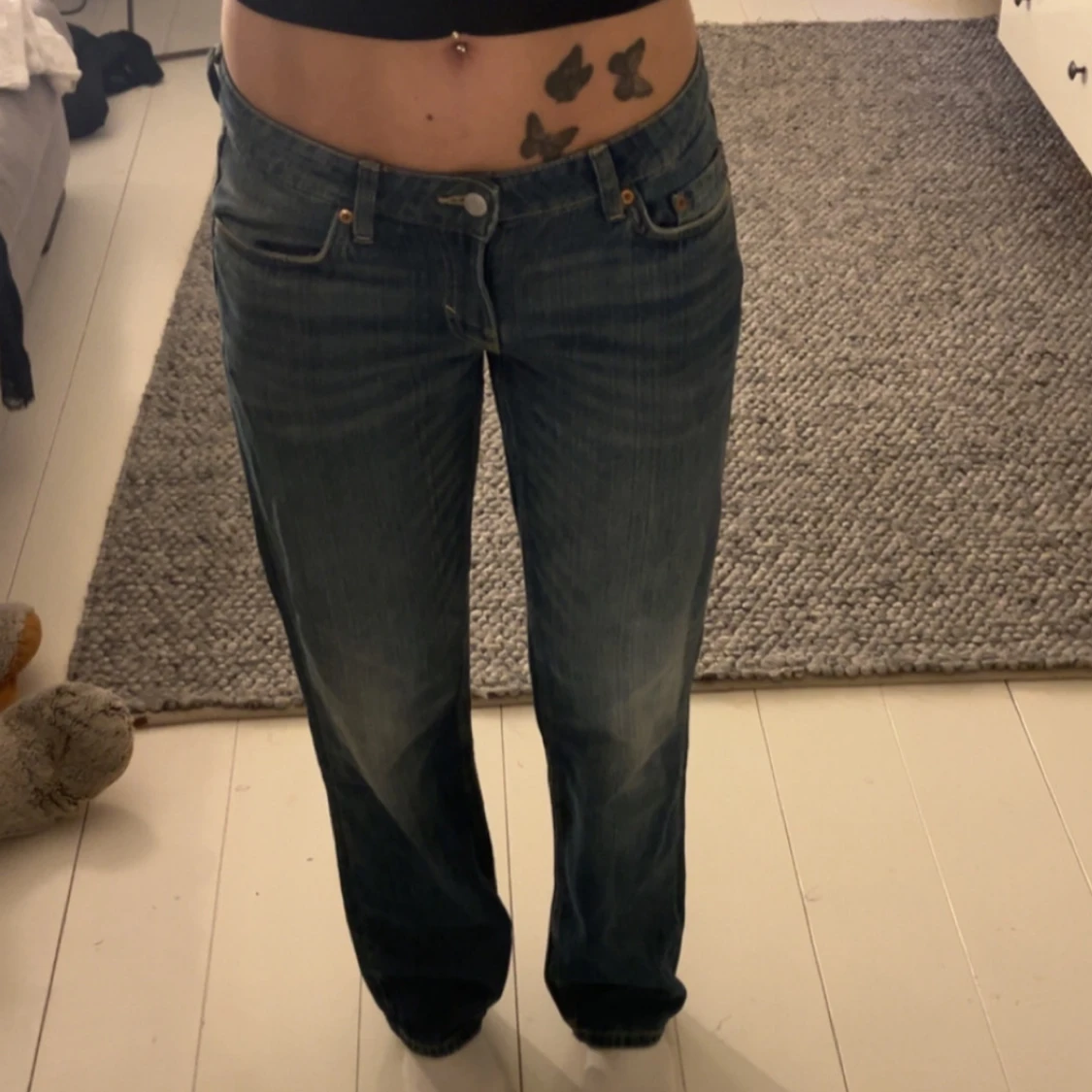 Lågmidjade raka jeans - 2