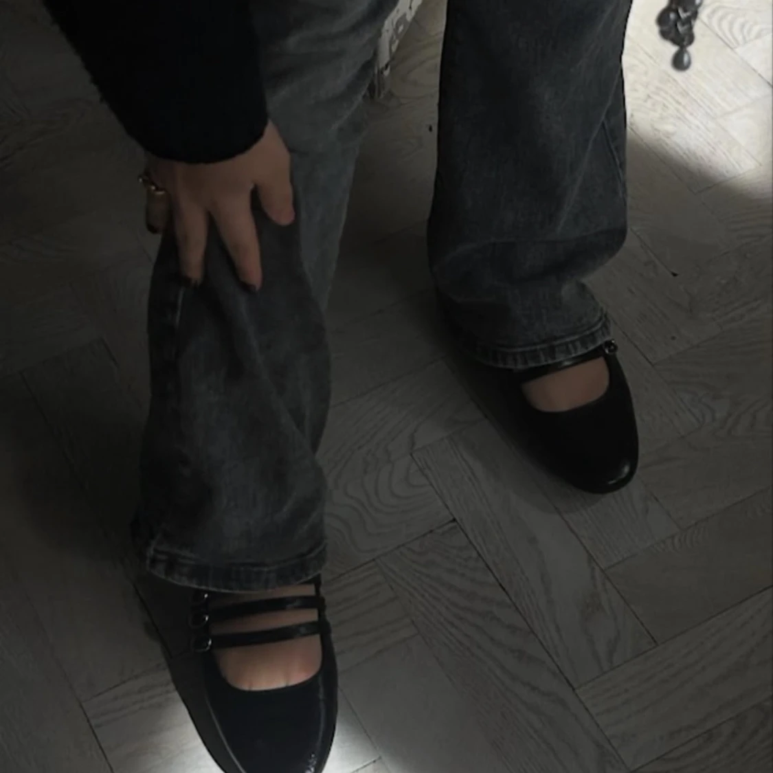 Svarta ballerina skor me spänne - 1