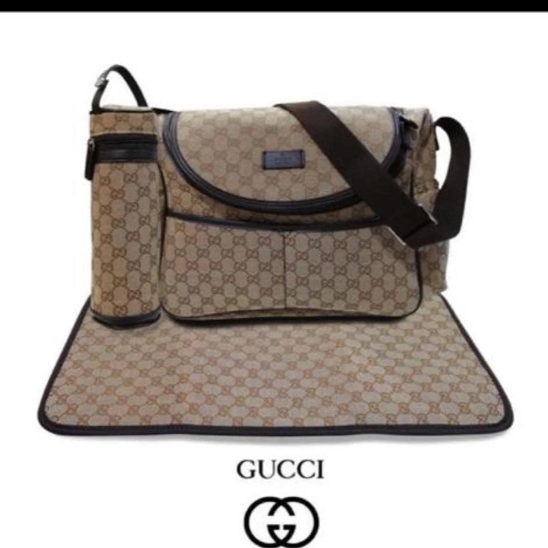 Beige axelväska G-mönster