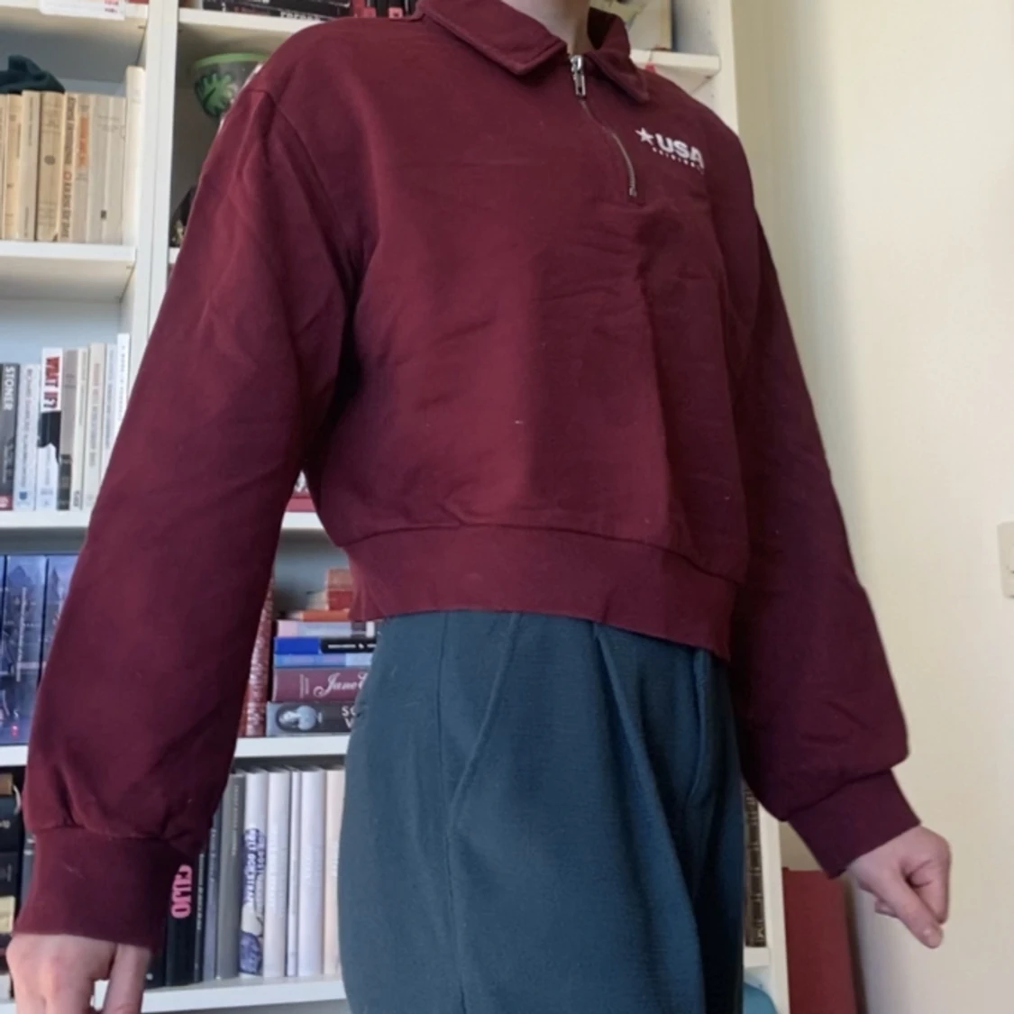 Vinröd sweatshirt 