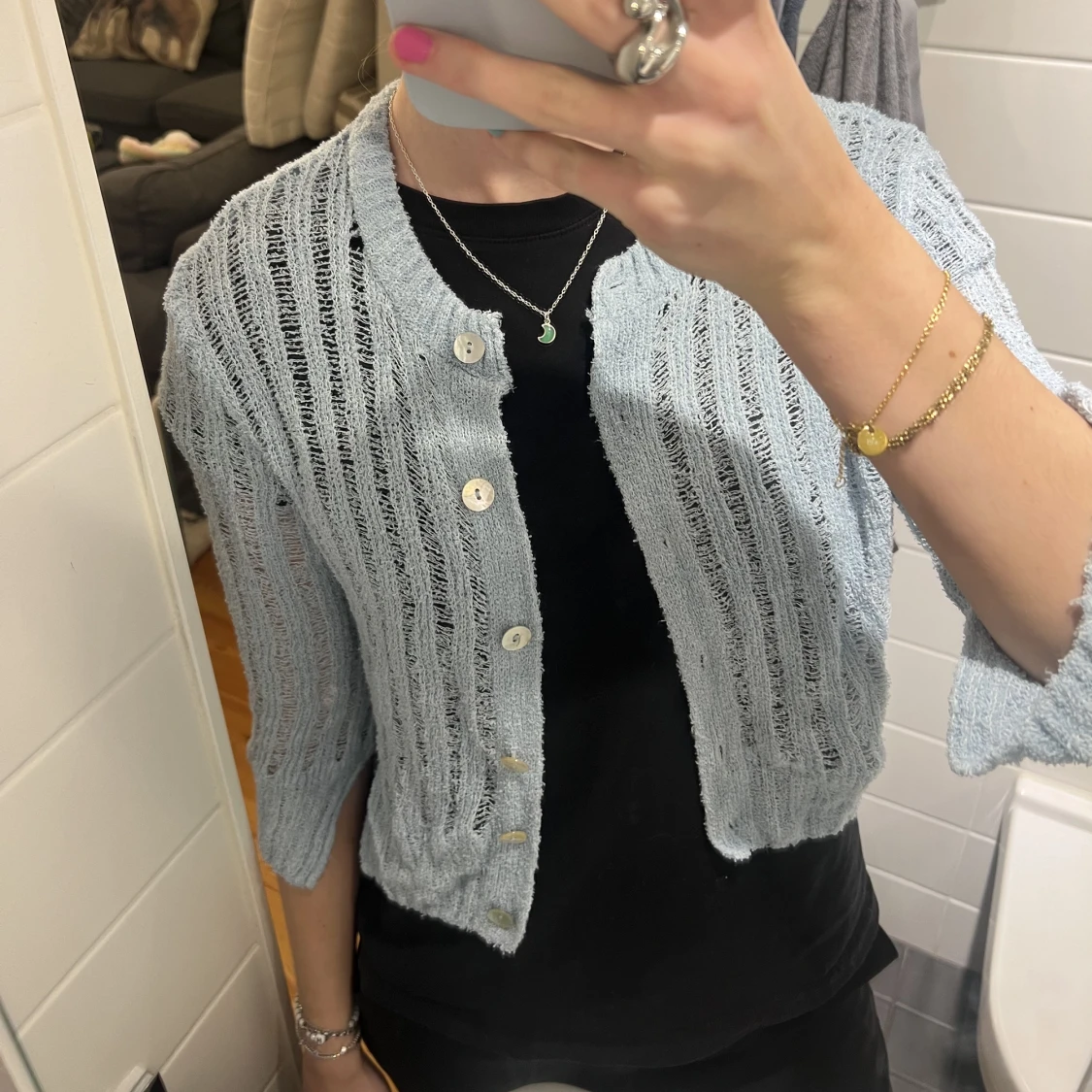 Ljusblå kofta från zara