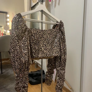 Glittrigt lejopard set  - Prislappen är kvar på både kjolen och tröjan pris kan diskuteras. 