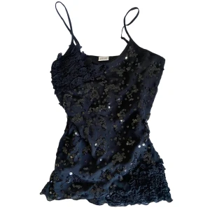 Svart paljettlinne  - Justerabara band. Kontakta vid intresse <3