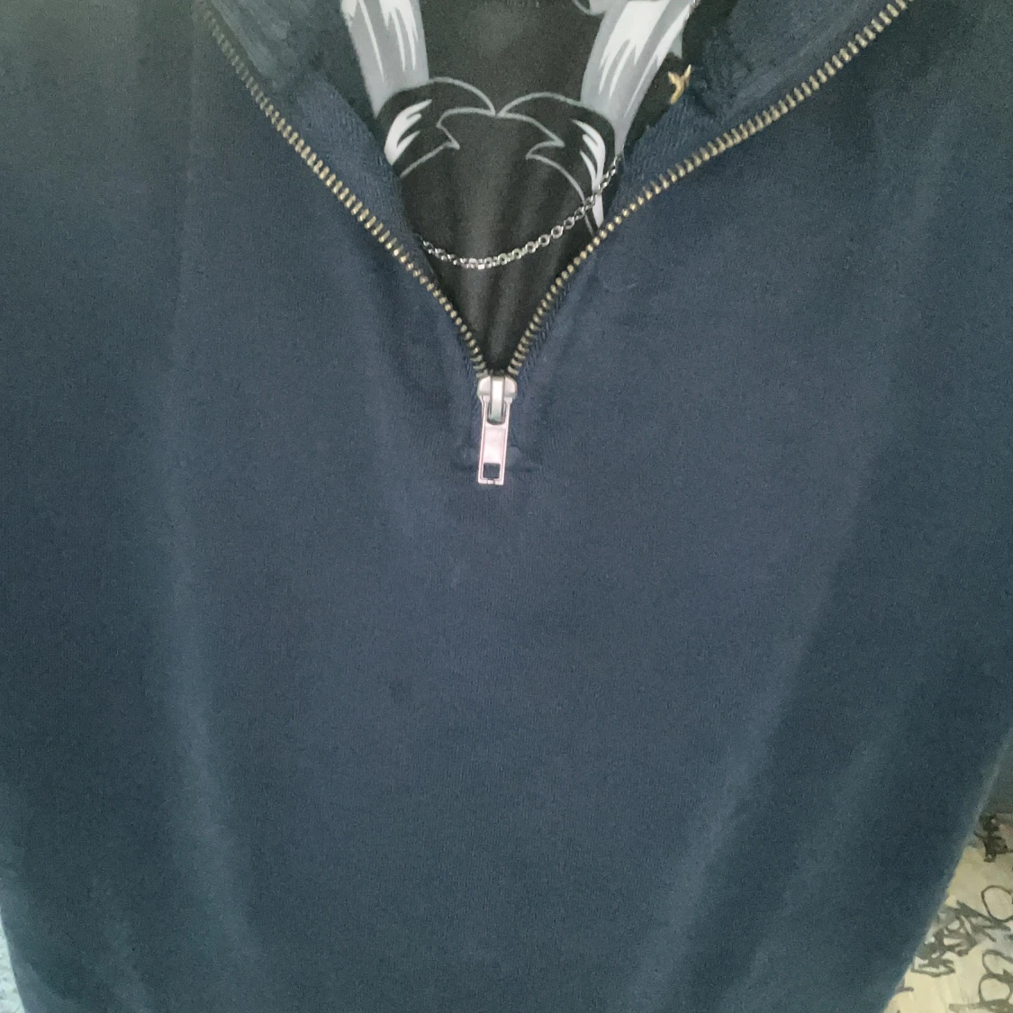 Blå tröja kappahl  - 90