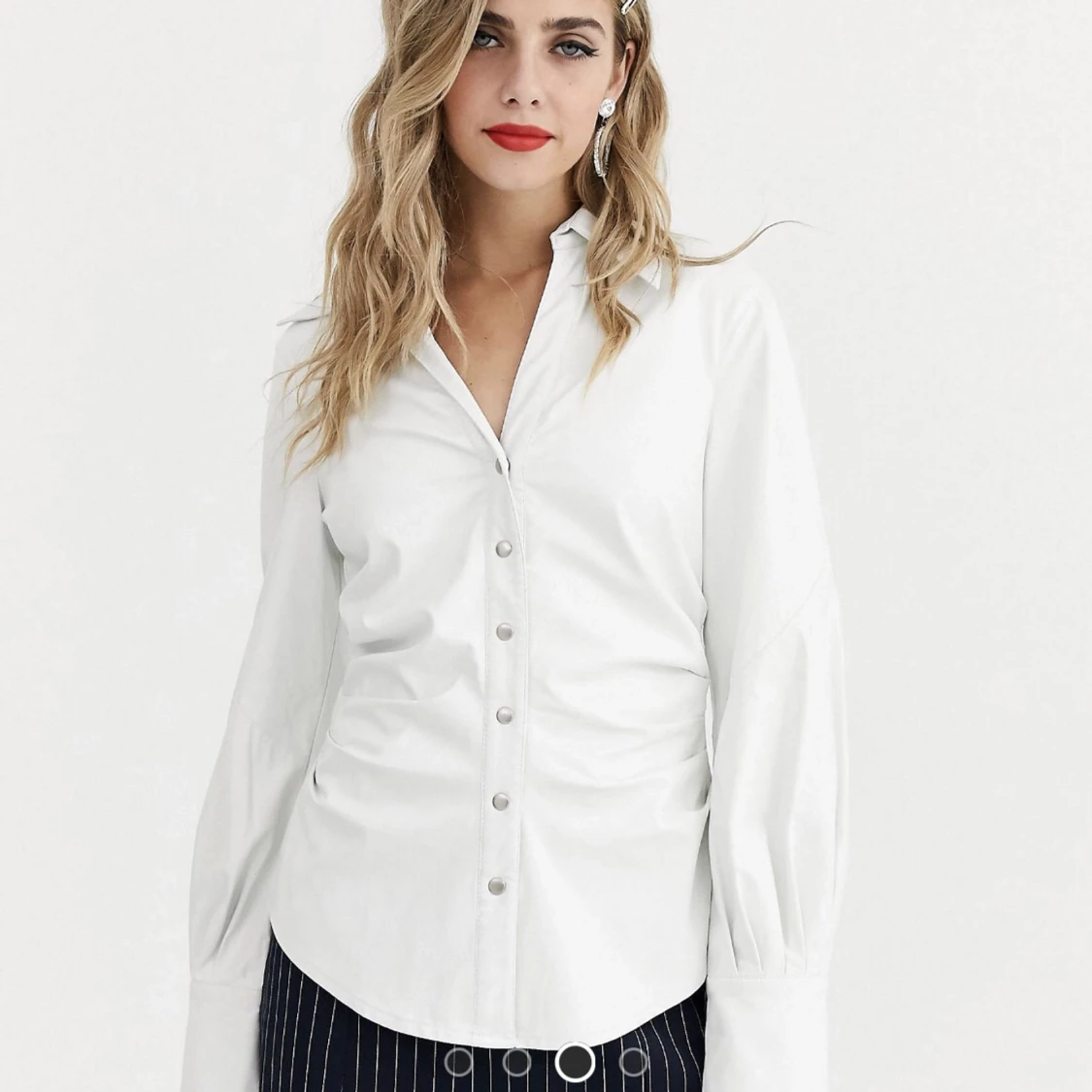 White fake leather shirt 