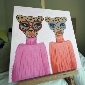 Egenmålad tavla - Tänkte kolla intresset på denna tavla jag målat själv!💓🌸🐆🐆 Hör av dig vid intresse🌸