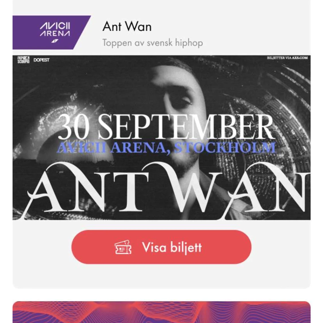 2 st konsert biljetter 