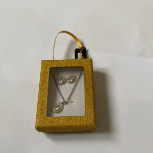 Halsband och örhängen  - Köpte dom gör örhängena och halsbandet för 69kr men säljer dom för 45kr. Säljer dom för att jag ångrar mitt köp. Helt oanvändt. Lovar. 