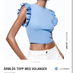 Blå volang topp från zara!! - Säljer denna fina tröjan då den inte kommer till användning! buda!!! I storlek S