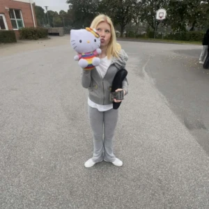 Tracksuit  - Grå tracksuit som ogemytliges inte hör ihop men ser perfekt ut tillsammans. Kan köpa som sett och styck! Tröjan har mönster på ryggen och byxorna är hel grå Kom med prisförslag!