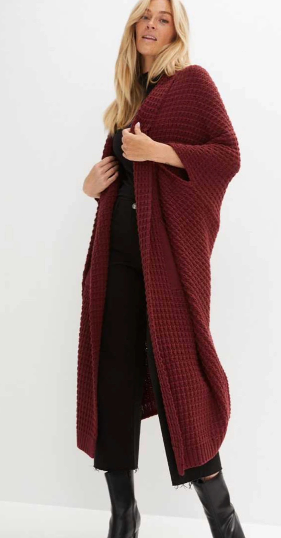 Vinröd Cardigan