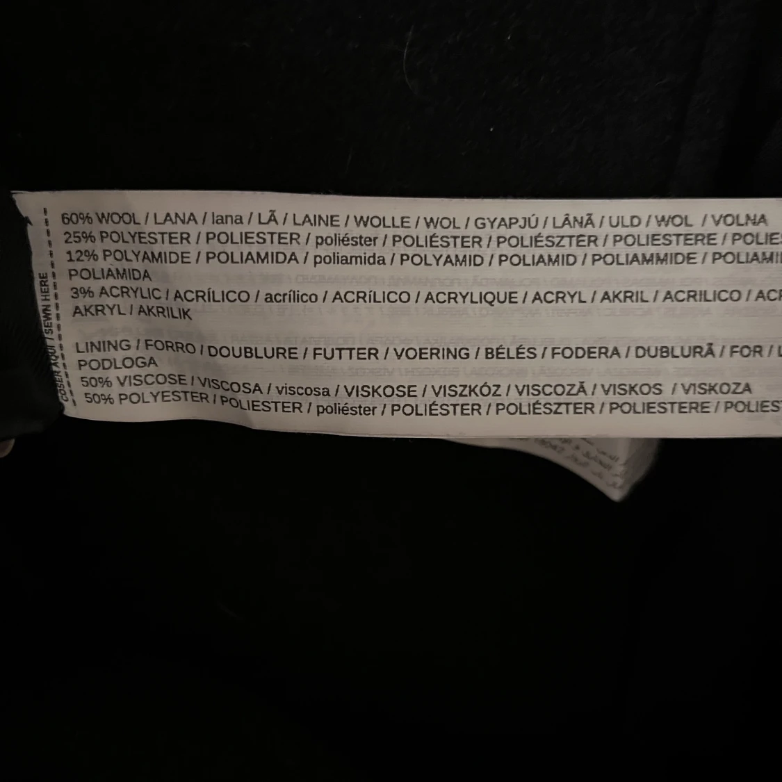 Svart ull kappa Mango  - 91