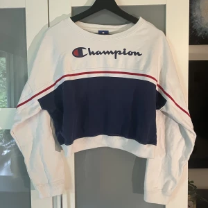 Sweatshirt Champion - Sweatshirt från Champion i fint skick! Liten fläck på ena ärmen, se bild 2. Storlek M men passsr en S bra också!