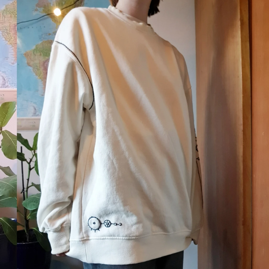 Unik hanbroderad sweatshirt - 90