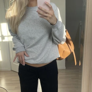 Grå långärmad tjocktröja  - Grå långärmad tjocktröja. Jag på bilden är storlek S för referens