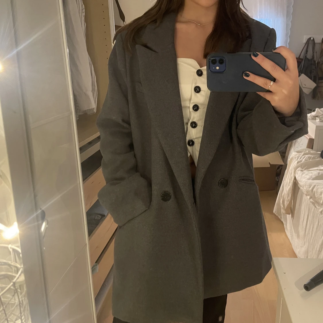 Snygg oversized höstkappa! - 90