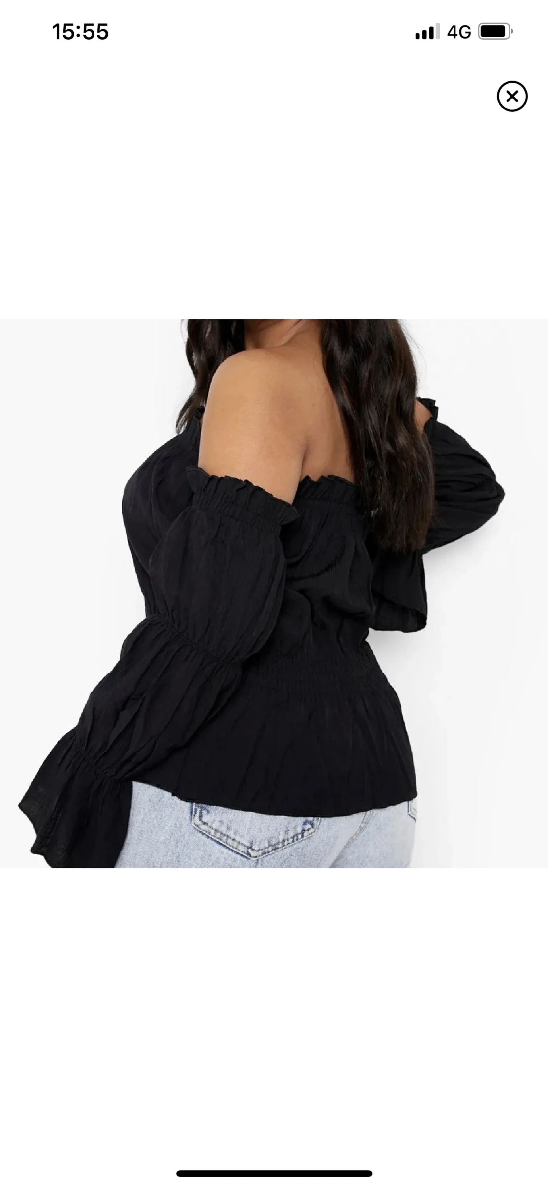 Off shoulder svart topp