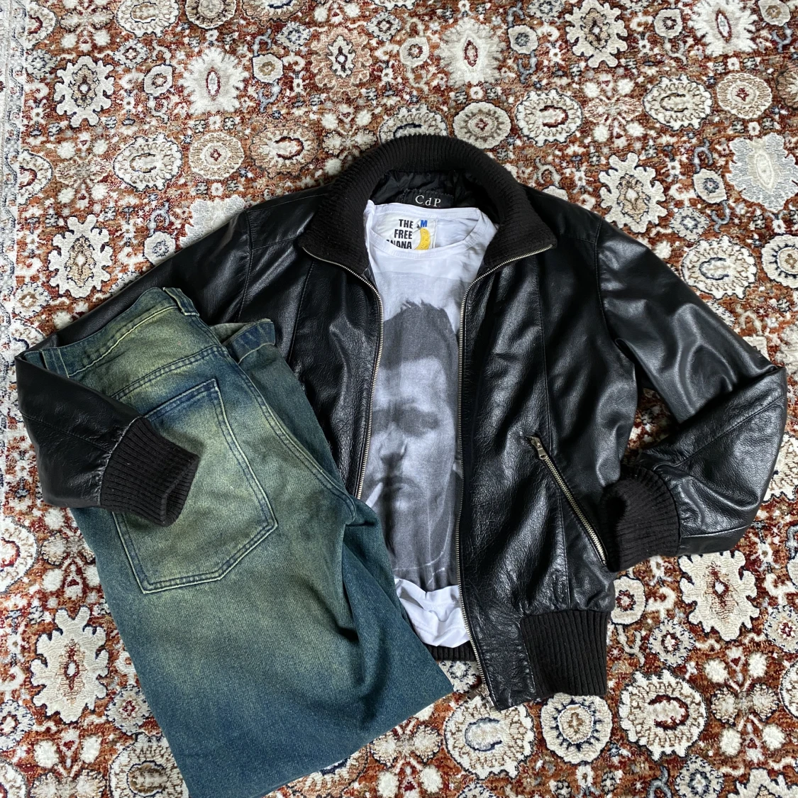 Svart skinnjacka  - 90