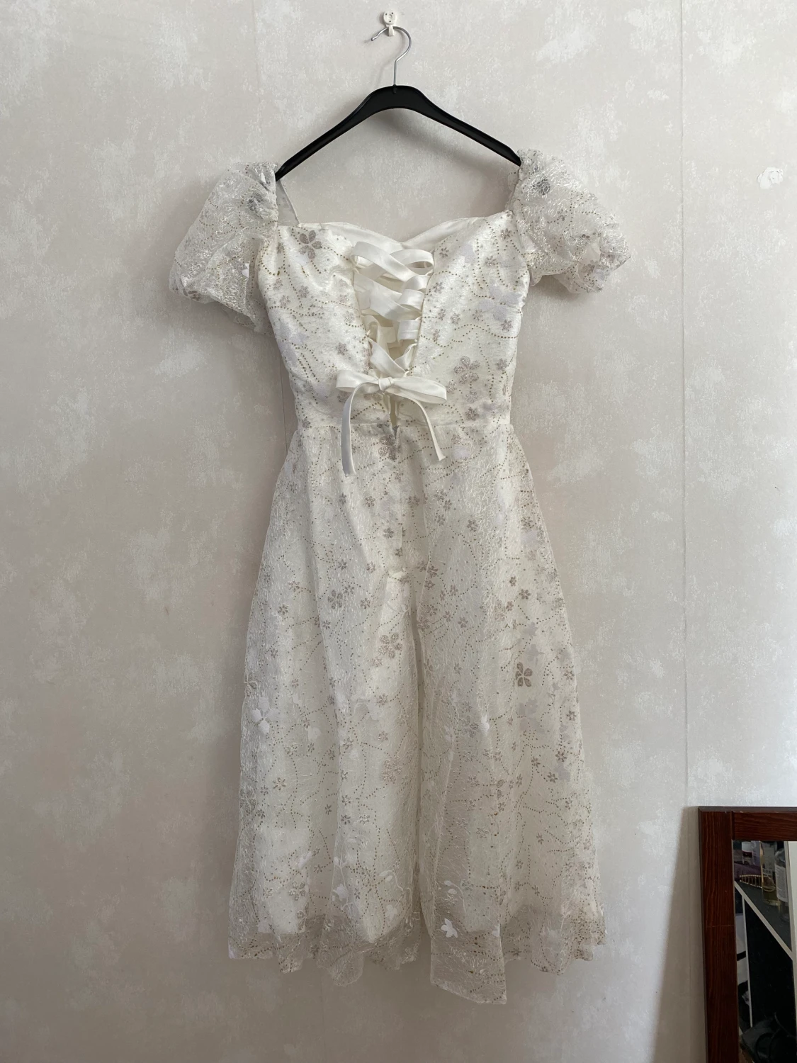 Vit fest/bröllopsklänning  - 90