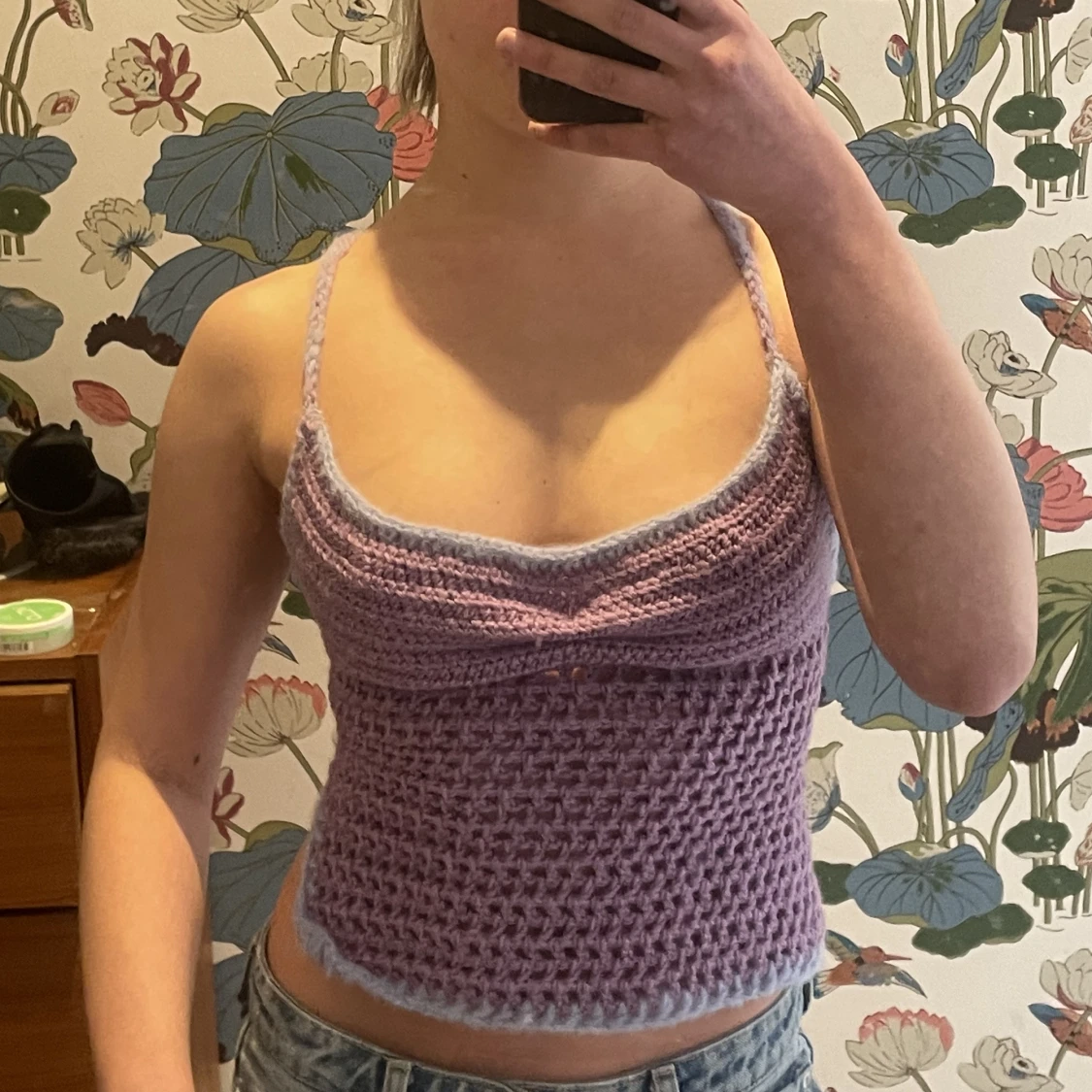 Virkad lila topp - 91