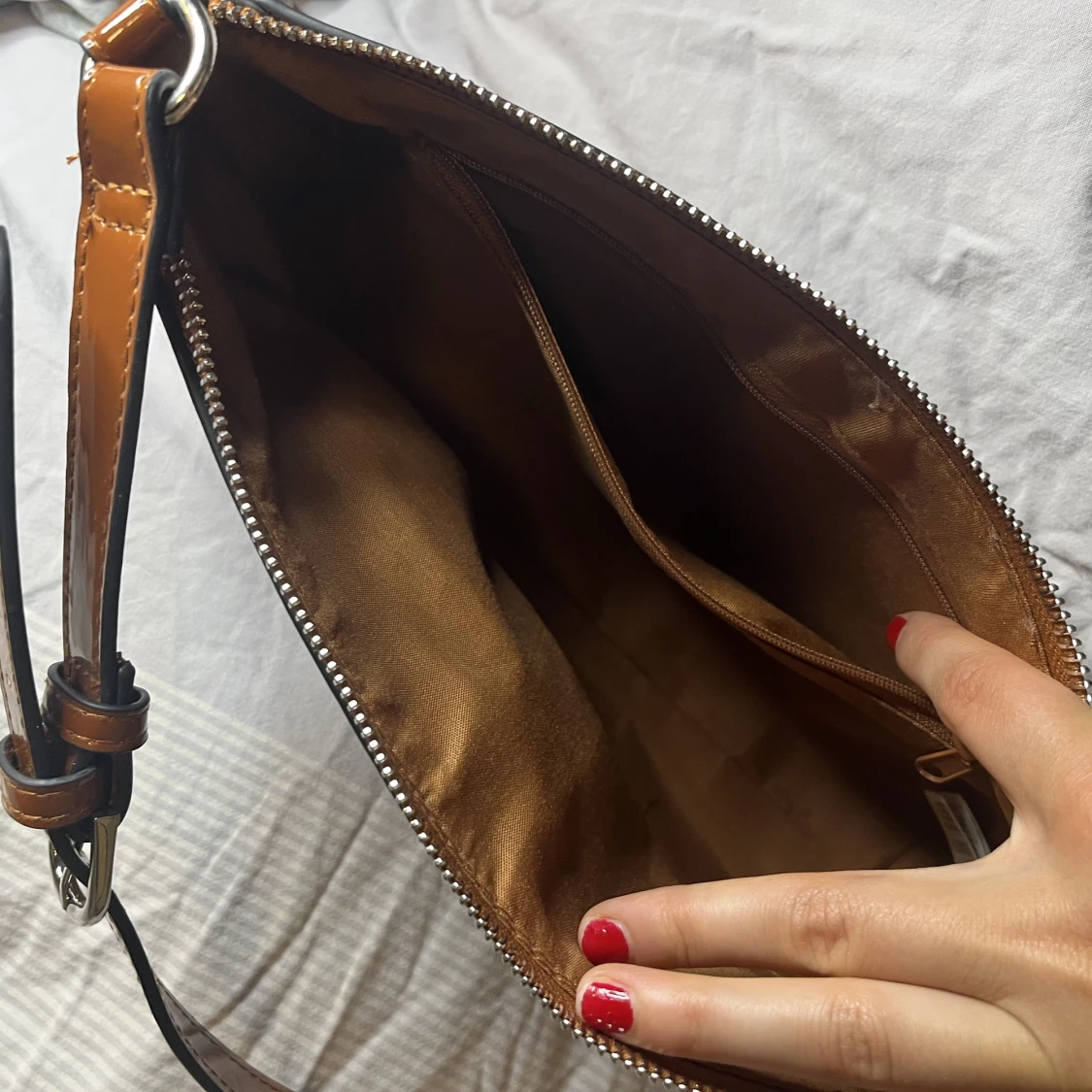 Orange/brun väska - 90