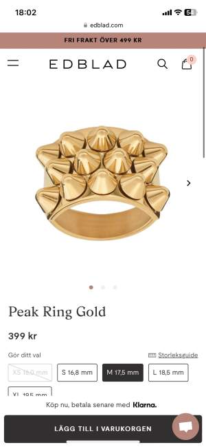Någon som vill byta min guldiga Edblad ring mot en silvrig i samma storlek?🥰