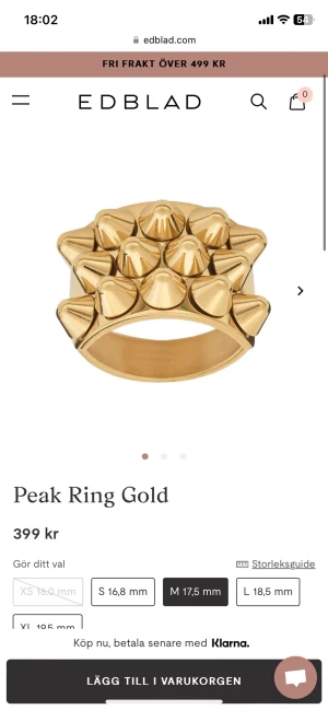 Edblad ring guld - Någon som vill byta min guldiga Edblad ring mot en silvrig i samma storlek?🥰