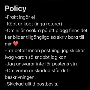 Min policy - Kan diskutera lägre pris om ni kommer privat💗