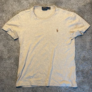 T-shirt Ralph Lauren - En beige T-shirt med färgbroderat märke. Är i mycket bra skick, har använts lite då den är något för liten för mig. Är i storlek S, skickas eller hämtas i Mölndal.