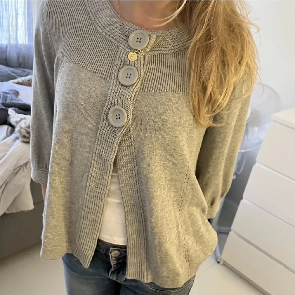 Trekvartsärmad kofta - 90