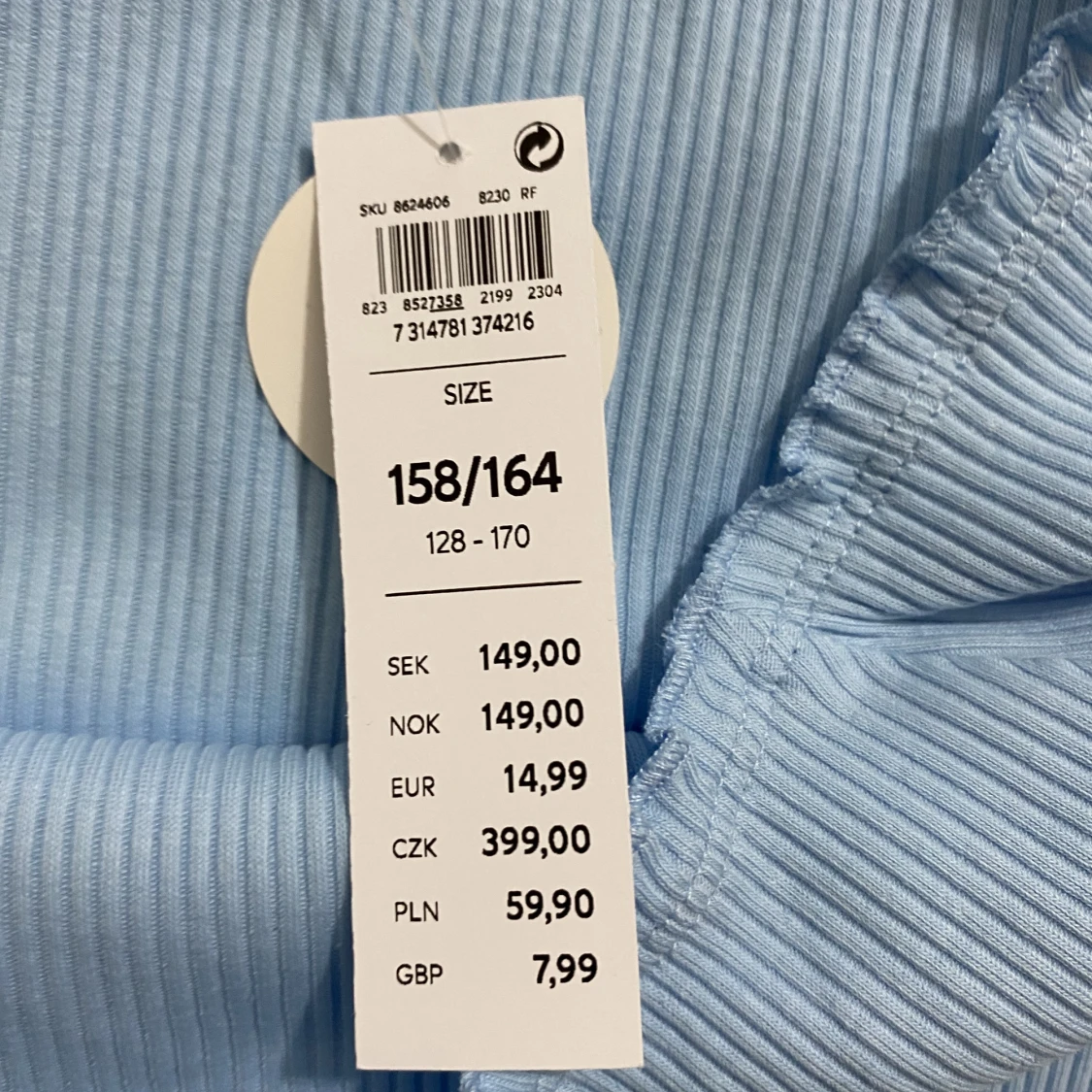 Blå basic t-shirt - 90