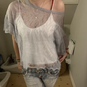Fest topp -  jättesnygg blå spetsfest topp ❤️🥳