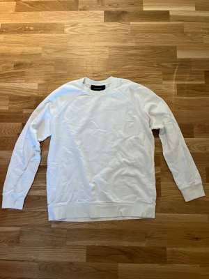 Peak Performance Crewneck  - Vit crewneck från Peak Performance. Storlek S men passar mig som har M. Använd men i bra skick, lite skrynklig i halsen och ett väldigt litet hål på vänstra sidan. Nypris 800kr