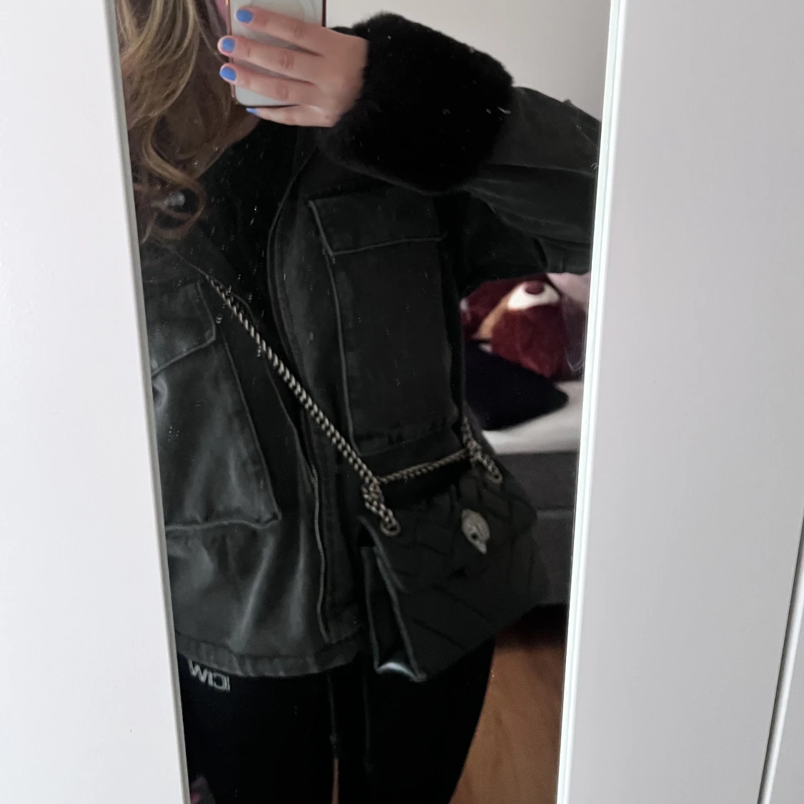 Jeansjacka med päls  - 90