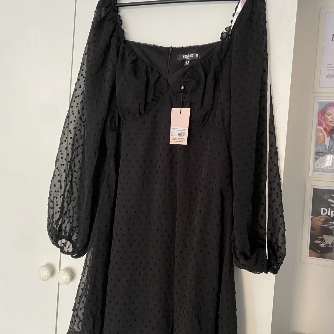 Dobby Mesh Milkmaid Mini Dress - 90