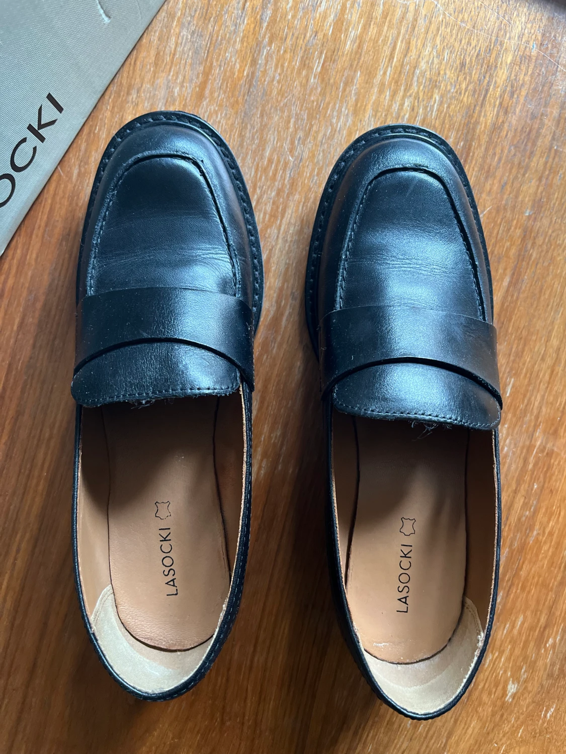 Svarta loafers, strl 38, läder/skinn, Lasocki - 90