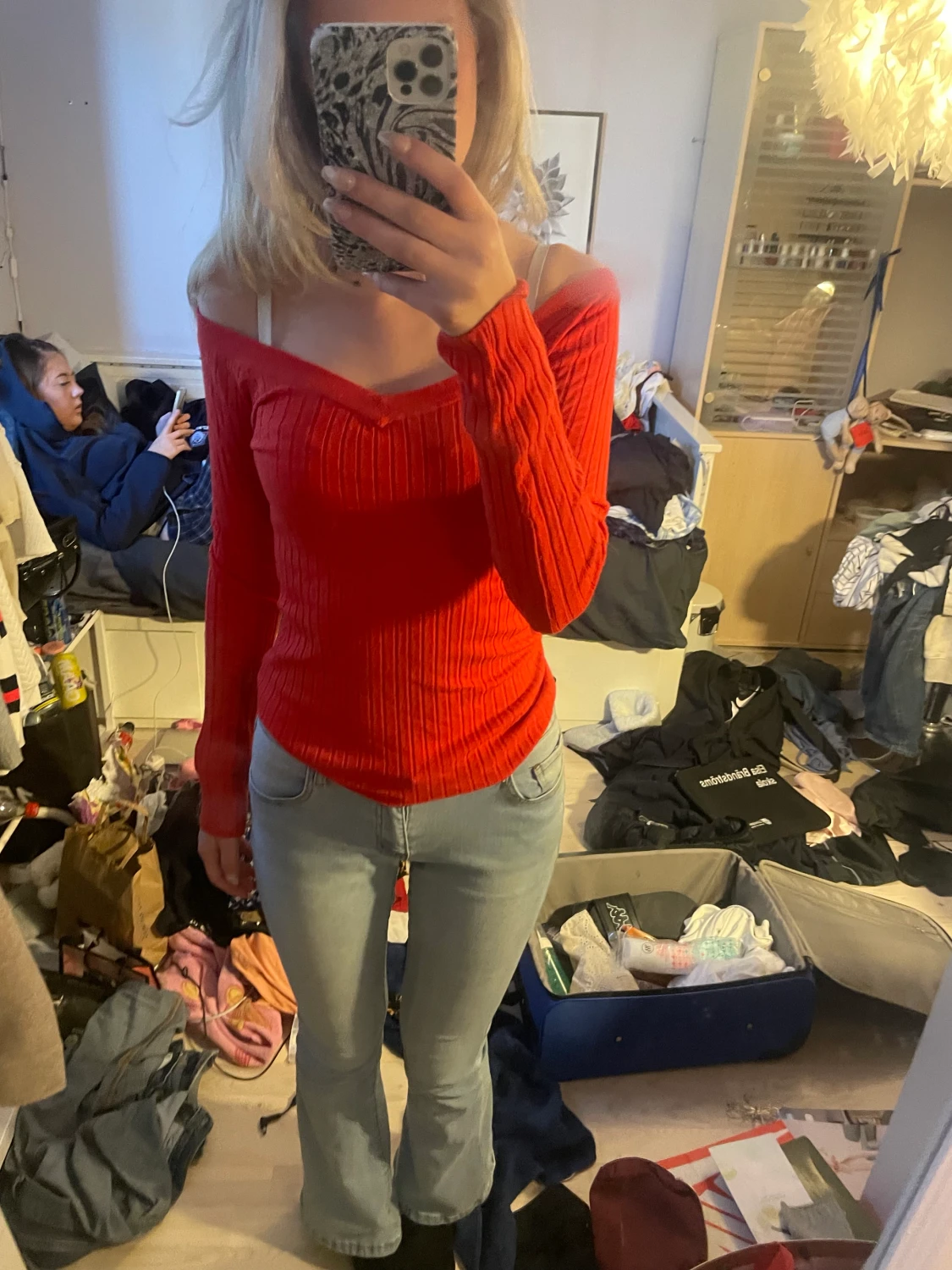 Långärmad v-ringad