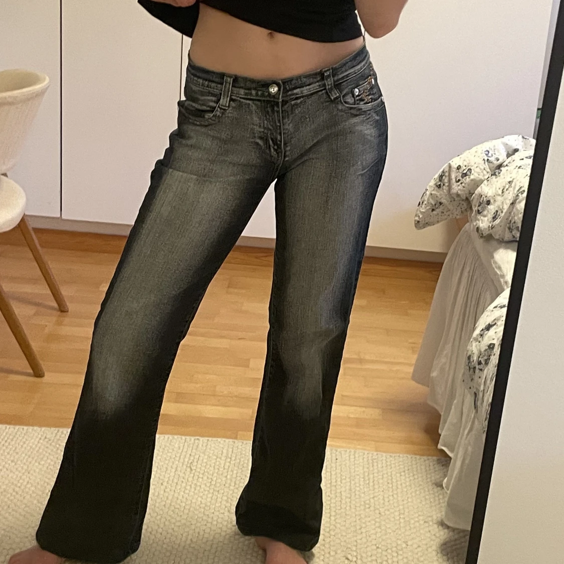 lågmidjade jeans - 90