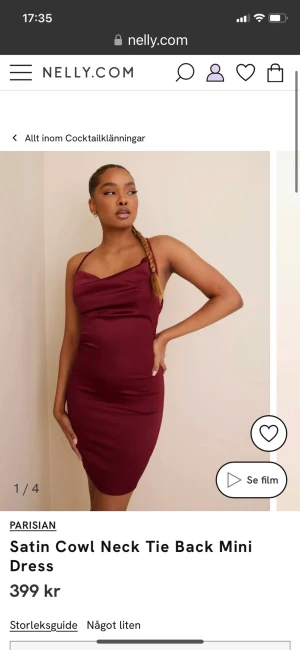 Rygglös klänning  - Helt oanvänd klänning köpt från Nelly, lapparna sitter fortfarande på.  Storlek 38.