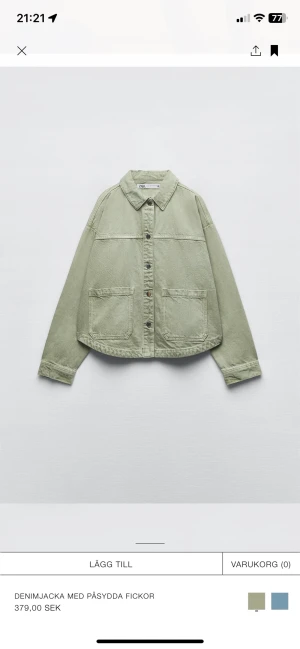 Jeans jacka - Intresse koll på min gröna jeans jacka, den är från Zara och köptes i mitten av augusti. Den är använd ett få tal gånger och den är i storlek Xs, ny pris 379kr. Kan absolut skicka egna bilder ifall man vill det🩷