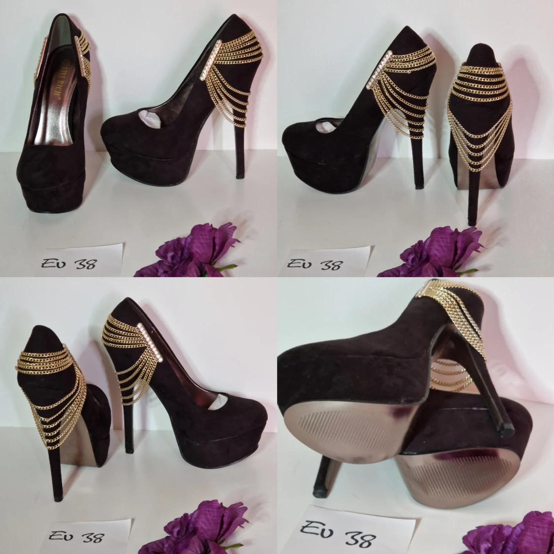 Pumps men kedjor och bling-bling strl 38 - 90