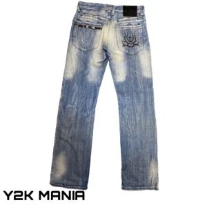 y2k jeans - y2k baggy/straight jeans, midjemått 41cm, innerbenslängd 112cm, benöppning 21cm