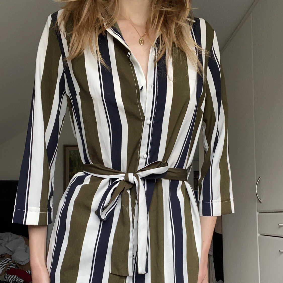 GREEN MIDI SHIRT DRESS - 91