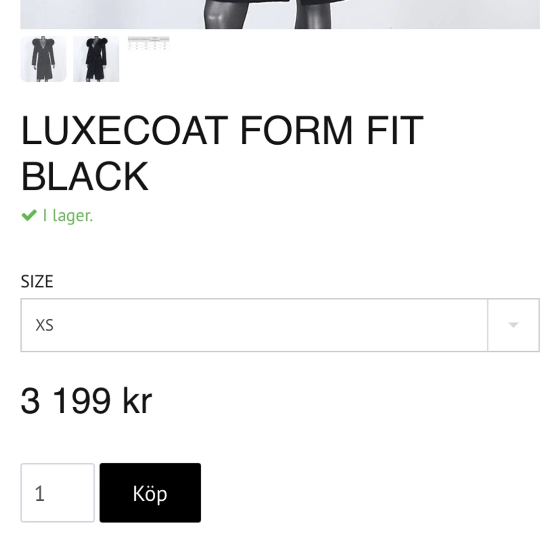 Äkta svart pälskappa - 91