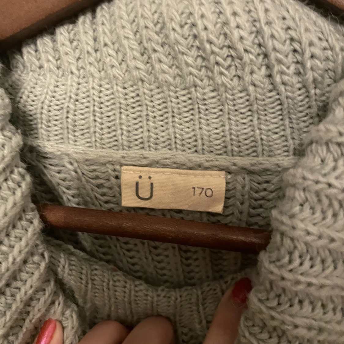 Ljus grön stickad tröja - 90