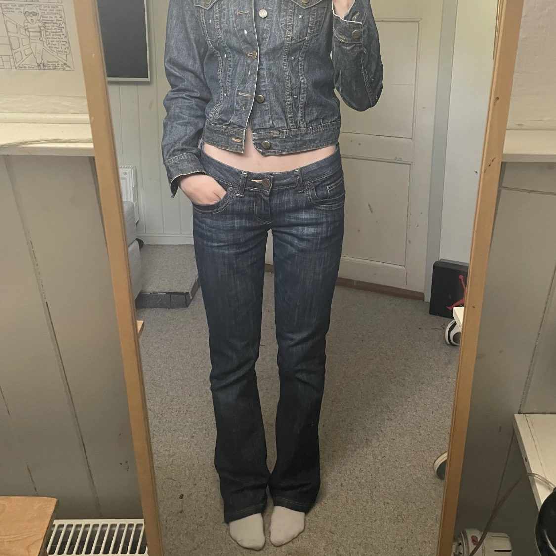 Lågmidjade raka jeans