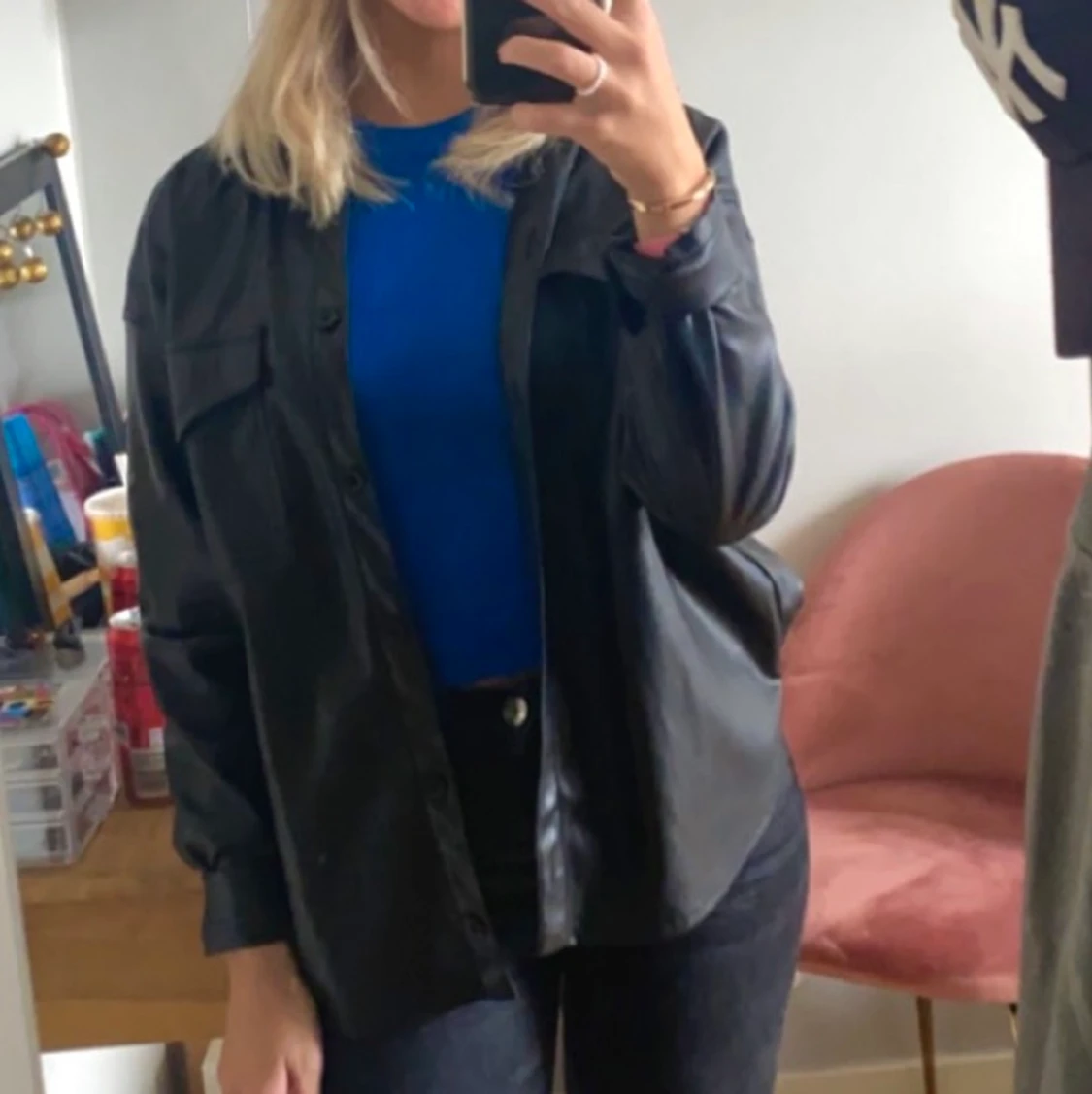 Svart skinnjacka  - 90