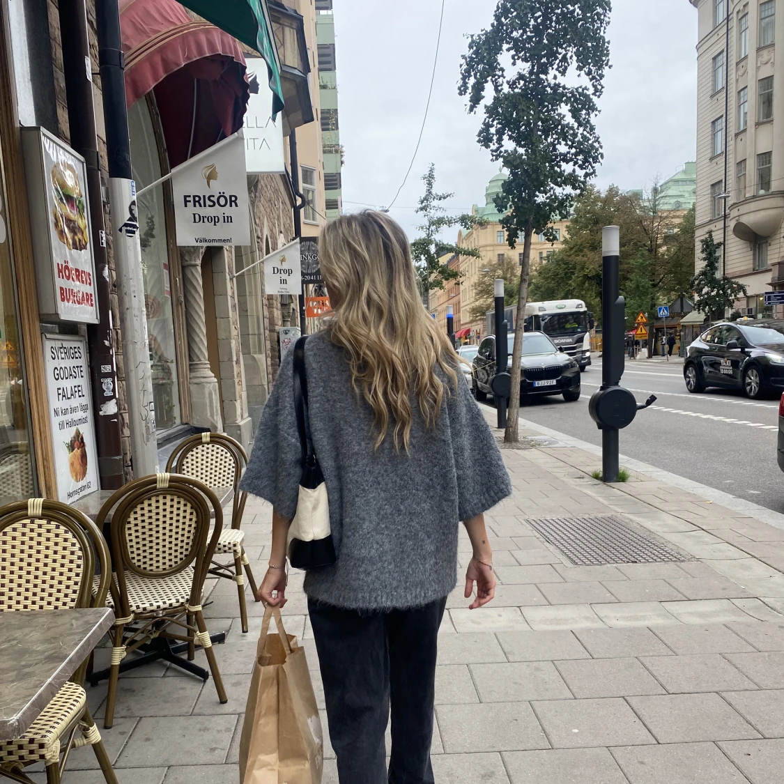 Kortärmad stickad tröja  - 91