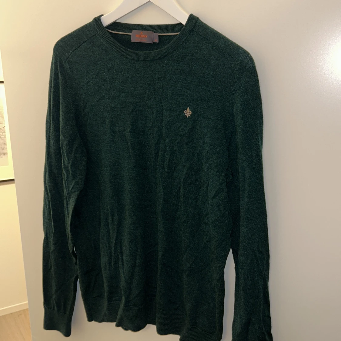 Grön Morris stickad crewneck