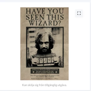 Harry Potter poster Sirius Black - Helt ny Harry Potter poster. Mått 61x91 cm. Kan mötas upp i Göteborg.